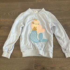 Lola and the Boys Mermaid Sweatshirt, sequin and rhinestone detailing size 10